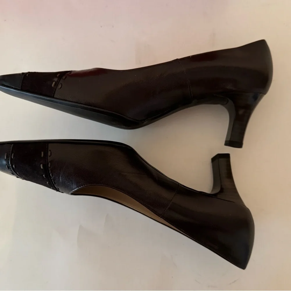 Rene by Ara Women's Elegant Black Leather Shoes. Heels. Size: 7.5